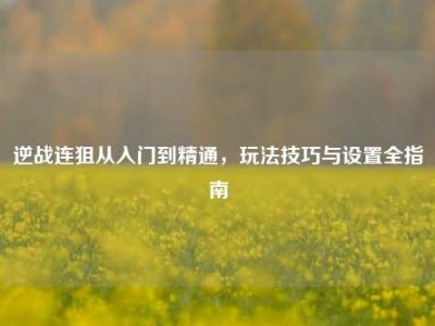 逆战连狙从入门到精通，玩法技巧与设置全指南