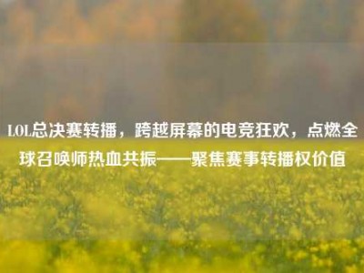 LOL总决赛转播，跨越屏幕的电竞狂欢，点燃全球召唤师热血共振——聚焦赛事转播权价值