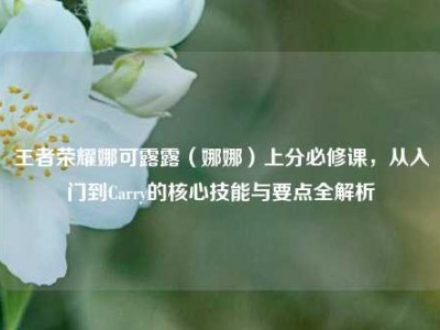 王者荣耀娜可露露（娜娜）上分必修课，从入门到Carry的核心技能与要点全解析