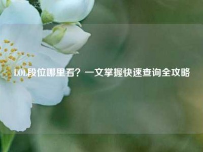 LOL段位哪里看？一文掌握快速查询全攻略