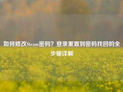 如何修改Steam密码？登录重置到密码找回的全步骤详解