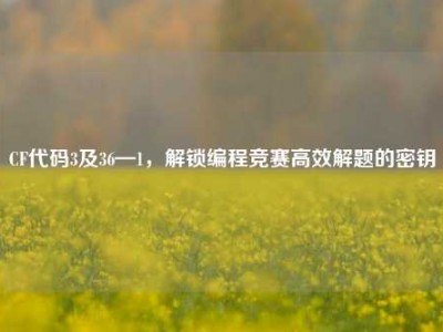CF代码3及36—1，解锁编程竞赛高效解题的密钥