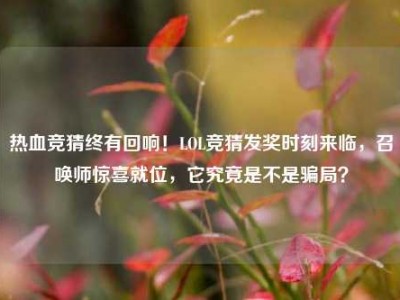 热血竞猜终有回响！LOL竞猜发奖时刻来临，召唤师惊喜就位，它究竟是不是骗局？
