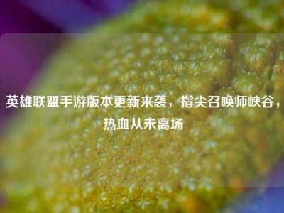英雄联盟手游版本更新来袭，指尖召唤师峡谷，热血从未离场