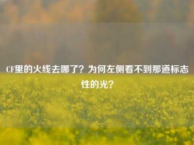 CF里的火线去哪了？为何左侧看不到那道标志性的光？