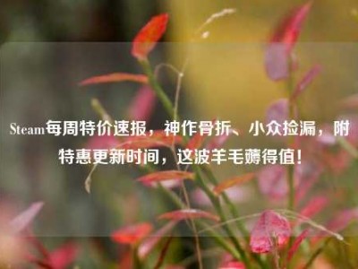 Steam每周特价速报，神作骨折、小众捡漏，附特惠更新时间，这波羊毛薅得值！