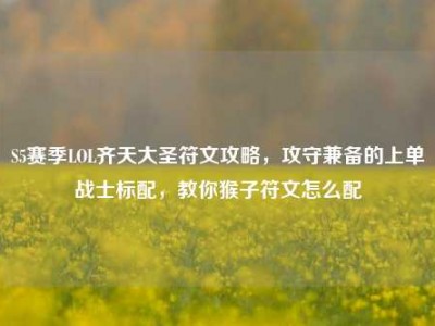 S5赛季LOL齐天大圣符文攻略，攻守兼备的上单战士标配，教你猴子符文怎么配