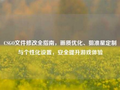 CSGO文件修改全指南，画质优化、狙准星定制与个性化设置，安全提升游戏体验
