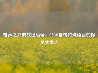 枪声之外的战场暗号，CSGO自带特殊语音的探员大盘点