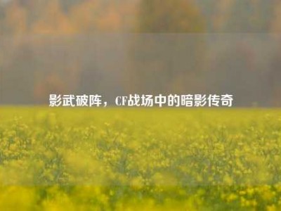 影武破阵，CF战场中的暗影传奇