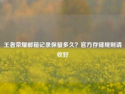 王者荣耀邮箱记录保留多久？官方存储规则请收好