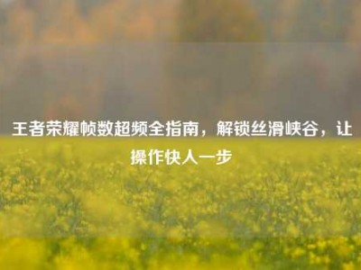 王者荣耀帧数超频全指南，解锁丝滑峡谷，让操作快人一步