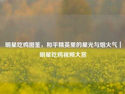 明星吃鸡图鉴，和平精英里的星光与烟火气｜明星吃鸡视频大赏