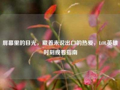 屏幕里的目光，藏着未说出口的热爱，LOL英雄时刻观看指南