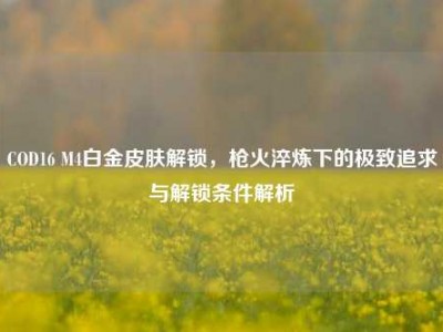 COD16 M4白金皮肤解锁，枪火淬炼下的极致追求与解锁条件解析