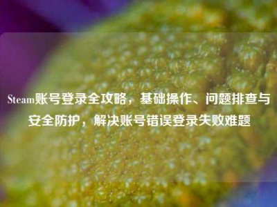 Steam账号登录全攻略，基础操作、问题排查与安全防护，解决账号错误登录失败难题