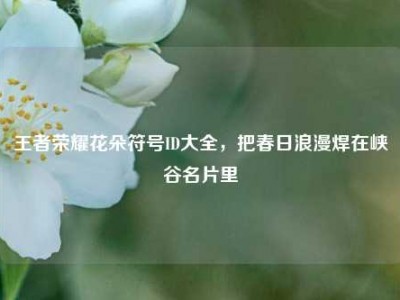 王者荣耀花朵符号ID大全，把春日浪漫焊在峡谷名片里