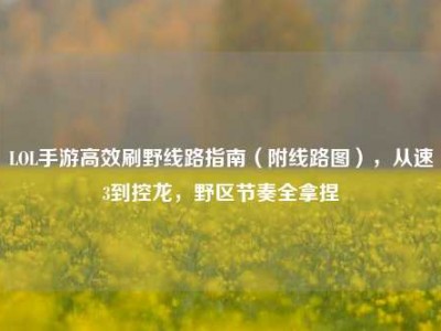 LOL手游高效刷野线路指南（附线路图），从速3到控龙，野区节奏全拿捏