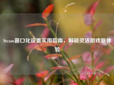 Steam窗口化设置实用指南，解锁灵活游戏新体验