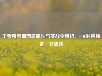 王者荣耀军团盾属性与实战全解析，LOL对应装备一文揭晓