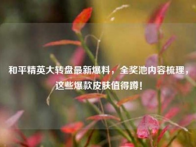 和平精英大转盘最新爆料，全奖池内容梳理，这些爆款皮肤值得蹲！