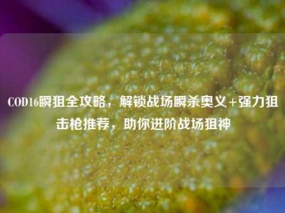 COD16瞬狙全攻略，解锁战场瞬杀奥义+强力狙击枪推荐，助你进阶战场狙神