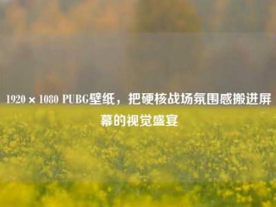1920×1080 PUBG壁纸，把硬核战场氛围感搬进屏幕的视觉盛宴