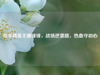 和平精英主播锋锋，战场逆袭路，热血守初心