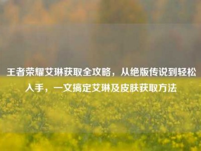 王者荣耀艾琳获取全攻略，从绝版传说到轻松入手，一文搞定艾琳及皮肤获取方法