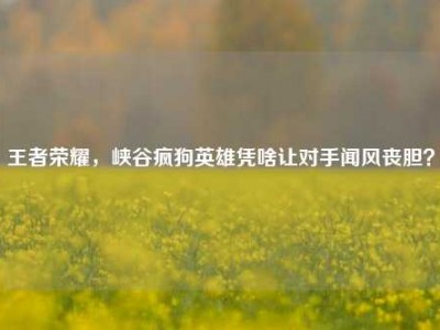 王者荣耀，峡谷疯狗英雄凭啥让对手闻风丧胆？