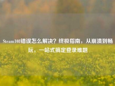 Steam108错误怎么解决？终极指南，从崩溃到畅玩，一站式搞定登录难题