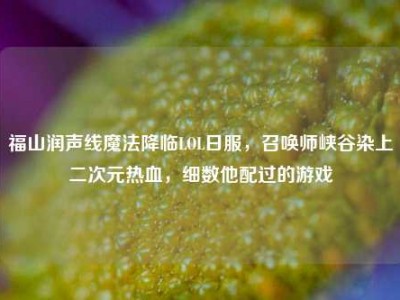 福山润声线魔法降临LOL日服，召唤师峡谷染上二次元热血，细数他配过的游戏