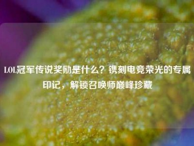 LOL冠军传说奖励是什么？镌刻电竞荣光的专属印记，解锁召唤师巅峰珍藏