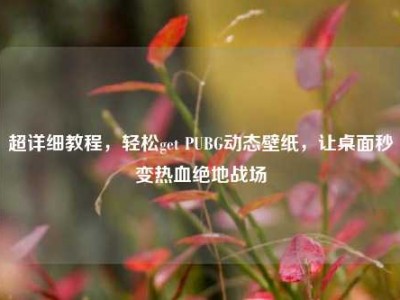超详细教程，轻松get PUBG动态壁纸，让桌面秒变热血绝地战场