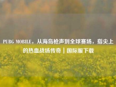 PUBG MOBILE，从海岛枪声到全球赛场，指尖上的热血战场传奇｜国际服下载
