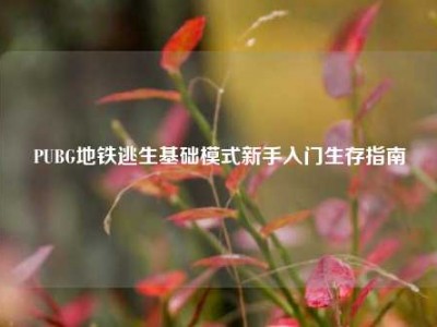 PUBG地铁逃生基础模式新手入门生存指南
