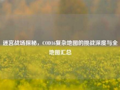 迷宫战场探秘，COD16复杂地图的挑战深度与全地图汇总