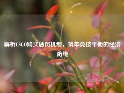 解析CSGO购买惩罚机制，筑牢竞技平衡的经济防线