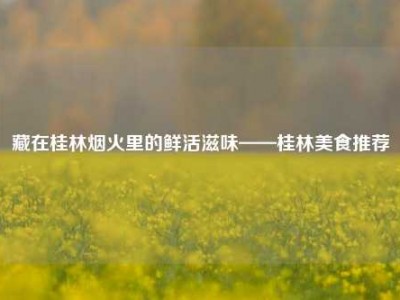 藏在桂林烟火里的鲜活滋味——桂林美食推荐
