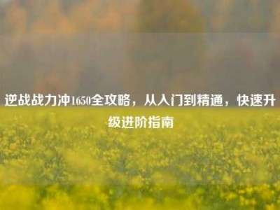 逆战战力冲1650全攻略，从入门到精通，快速升级进阶指南