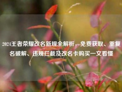 2024王者荣耀改名新规全解析，免费获取、重复名破解、违规拦截及改名卡购买一文看懂