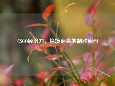 CSGO经济刀，绝境翻盘的制胜密码
