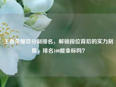 王者荣耀百分制排名，解锁段位背后的实力刻度，排名100能拿标吗？