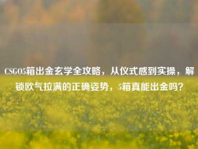 CSGO5箱出金玄学全攻略，从仪式感到实操，解锁欧气拉满的正确姿势，5箱真能出金吗？