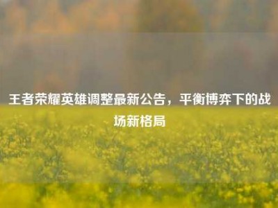 王者荣耀英雄调整最新公告，平衡博弈下的战场新格局