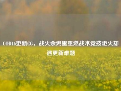 COD16更新CG，战火余烬里重燃战术竞技炬火却遇更新难题