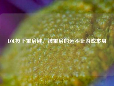 LOL按下重启键，被重启的远不止游戏本身