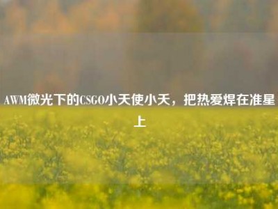 AWM微光下的CSGO小天使小夭，把热爱焊在准星上