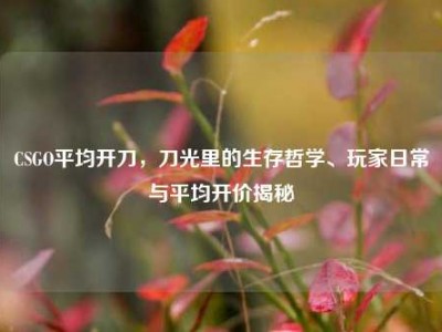 CSGO平均开刀，刀光里的生存哲学、玩家日常与平均开价揭秘