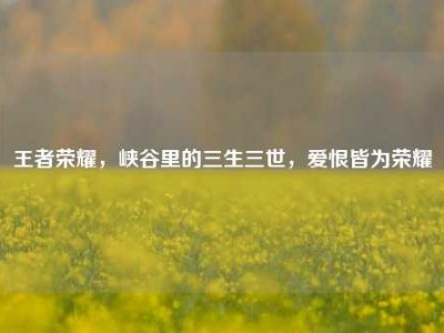 王者荣耀，峡谷里的三生三世，爱恨皆为荣耀